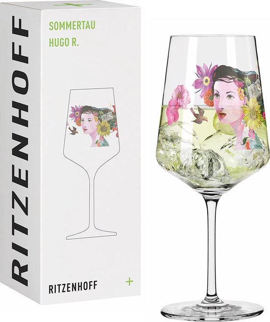verre à apéritif 500 ml - Série Sommerdauw - motif n° 7 avec Nixe & Fleurs - Fabriqué en Allemagne