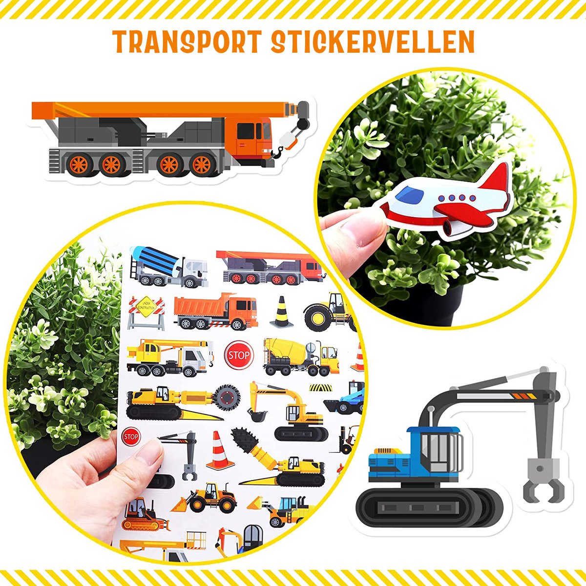 Stickervellen Transport - 4 Grote Stickervellen - Voertuigen Stickers - Stickers Jongen — afbeelding 5