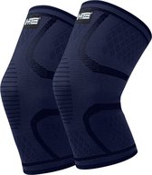U Fit One 2 Stuks Knie Brace - Knee Sleeves - Kniebeschermers - Knieband - Knee Support & Bandage - Sportbrace - Maat L - Donker Blauw