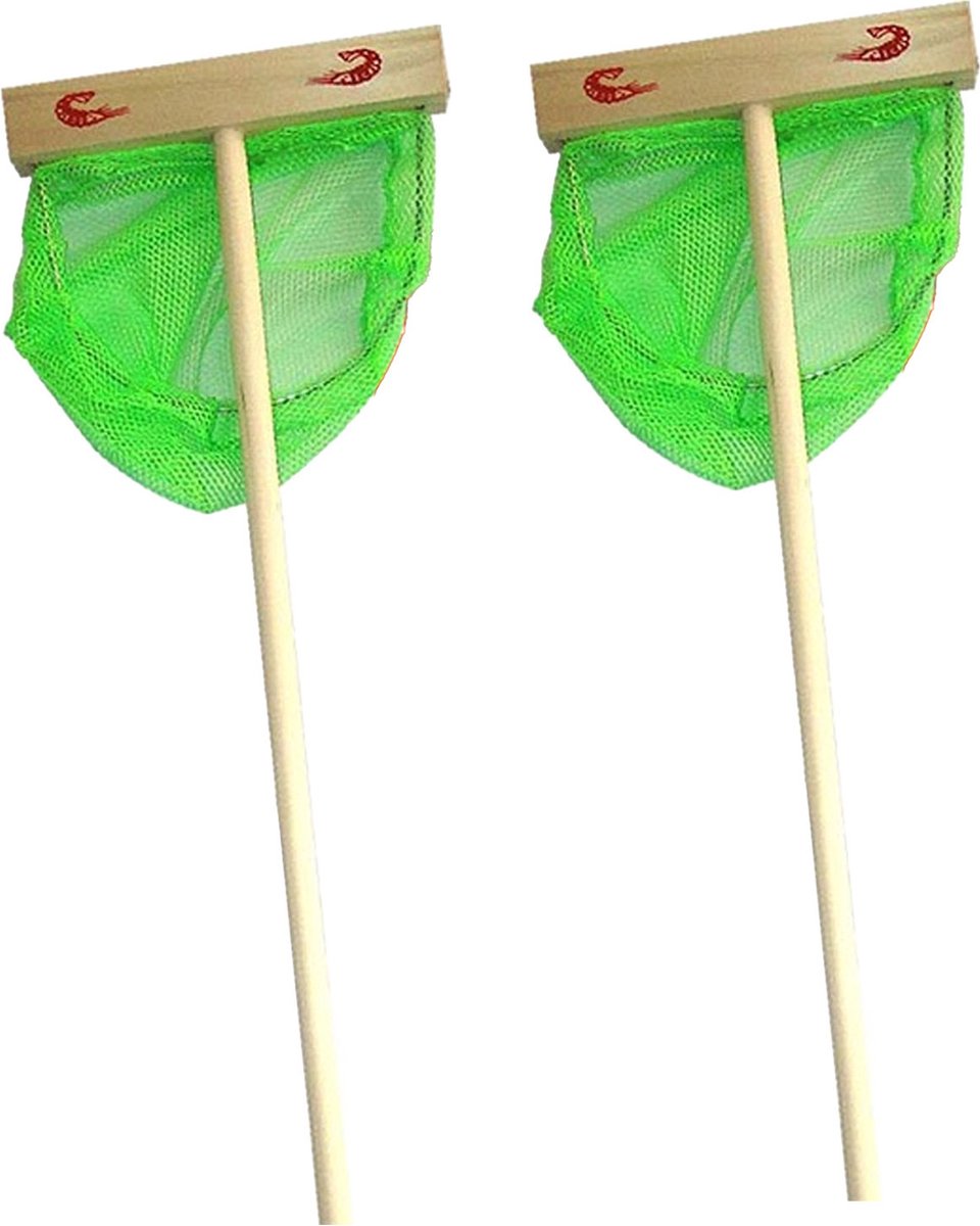 Gebro Garnalennet - 2x - visnet - neon groen - 80 x 20 cm - schepnet