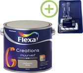 Flexa Creations - Muurverf Krijt - Authentic Grey - 2,5 liter + Flexa muurverf roller - 5 delig