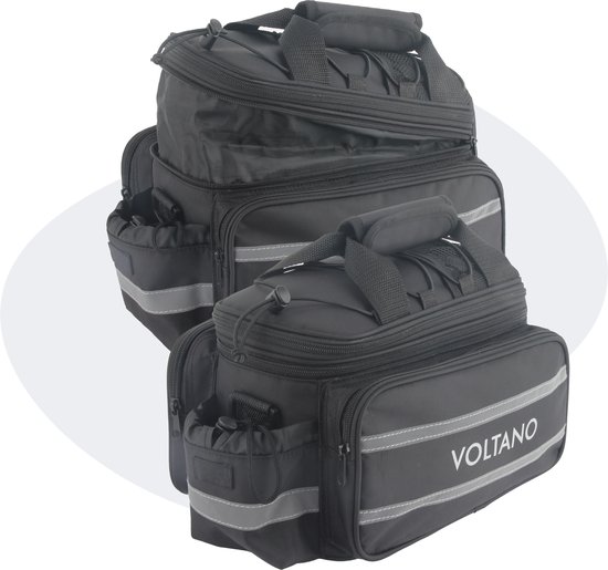 Sac porte-bagages de Luxe Voltano - Sacoche simple - 100% étanche - 13 litres - Extensible - Avec compartiment pour bouteille d'eau