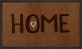 Deurmat “Lovely Home” – bruin – wasbaar 30°C 45x75 cm