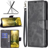 Samsung Galaxy A54 Hoesje - MobyDefend Wallet Book Case Met Koord - Zwart - GSM Hoesje - Telefoonhoesje Geschikt Voor Samsung Galaxy A54
