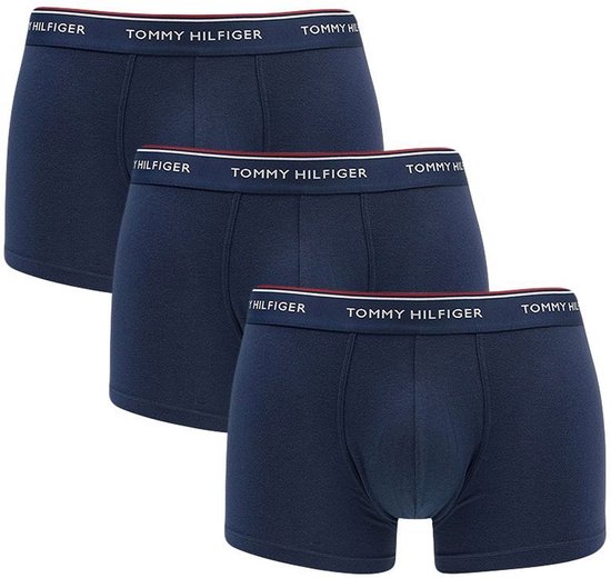 Tommy Hilfiger - Heren Onderbroeken 3-Pack Trunks Peacoat - Blauw - Maat L