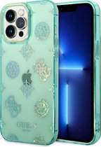 Guess Telefoonhoesje voor Apple iPhone 14 Pro Max - Back Cover - TPU - Groen & Blauw - Bescherming