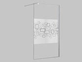 Shower & Design Wand voor inloopdouche PAULINA II met zeefdruk - 120 x 190 cm L 120 cm x H 190 cm x D 0.6 cm