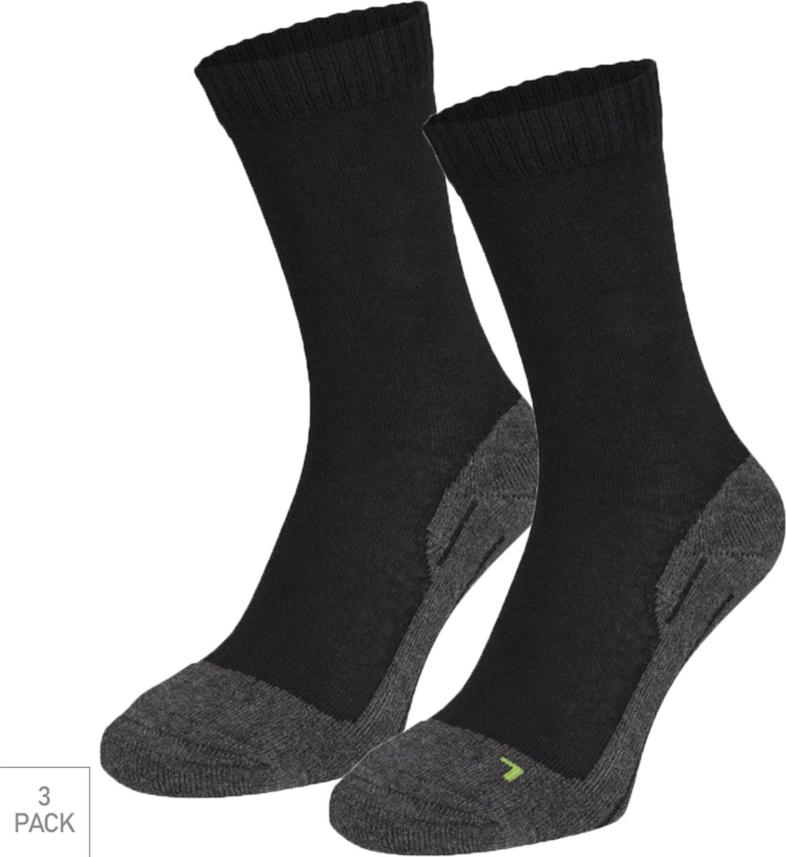 Boru Bamboo 3-Pack Wandelsokken XP Bamboe Antibacterieel Heren Dames – 46-47 2342 Zwart