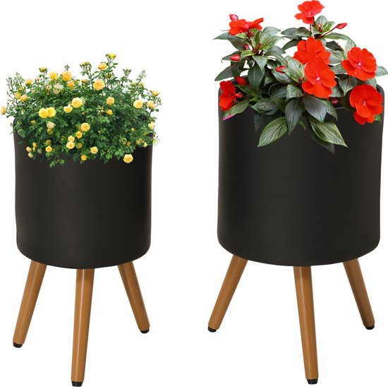 Decorlife Pflanztopf-Set – 3 Blumentöpfe In Weiß Mit Drainage, Für Drinnen & Draußen, Frostsicher