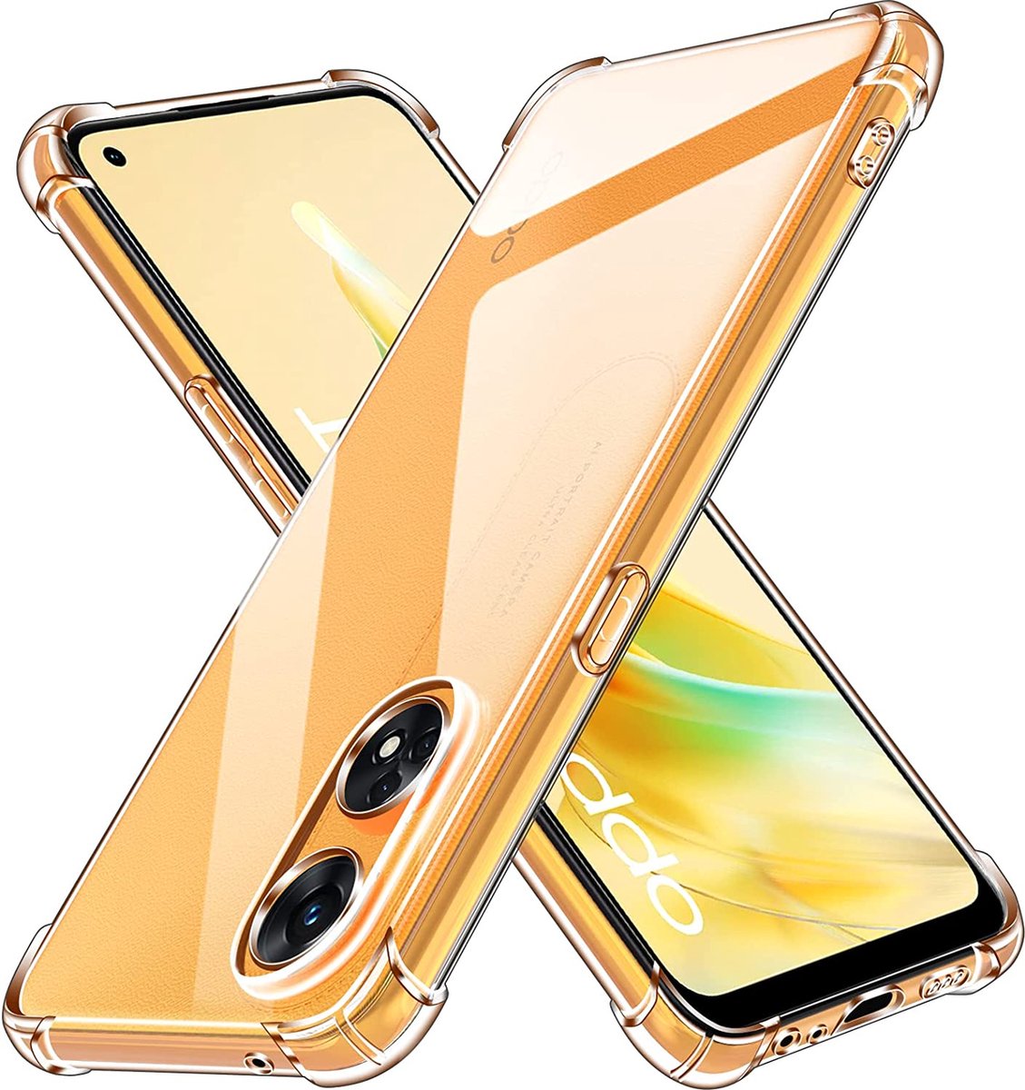 Casemania Hoesje Geschikt voor Oppo Reno 8T Transparant - Anti-Shock Hybrid Back Cover