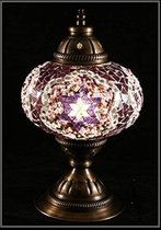 Lampe mosaïque - Lampe orientale - Lampe turque - Lampe de table - Lampe marocaine - Ø 15 cm - Hauteur 34 cm - Handgemaakt - Authentique - Rose