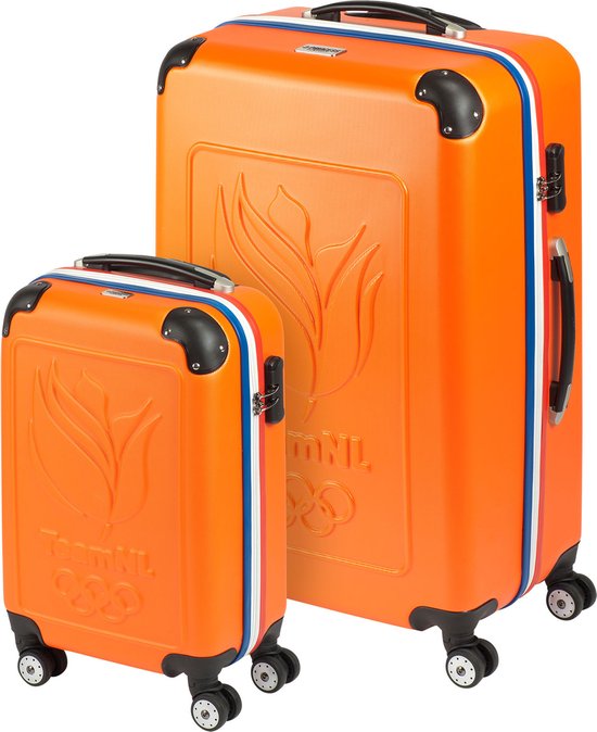 Princess Traveller TeamNL - Kofferset - Oranje - Handbagage 55cm + Large  76cm | bol.com