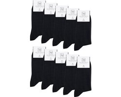 Jacob & Roy's Zwarte Sokken - Kousen - 9 Paar - Heren & Dames - Katoen - Maat 35-38 - Socks - Naadloos