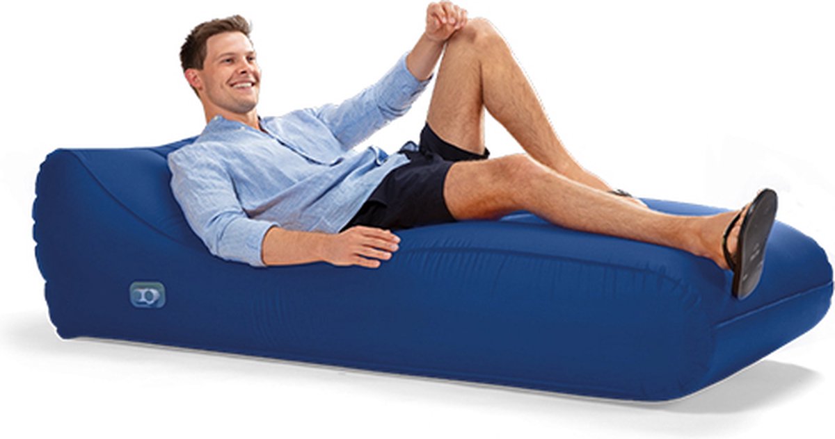 Xlabor Luzy Lounger Opblaasbare Bank - Waterdicht Met Draagzak, Voor Camping, Strand En Park (Donkerblauw)