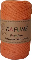 Cafuné Macrame Garen Premium-Oranje-3mm-70 meter-Single Twist-Uitkambaar-Gerecycled katoen-koord