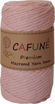 Cafuné Macrame Garen Premium-Zalm Roze-3mm-70 meter-Single Twist-Uitkambaar-Gerecycled katoen-koord