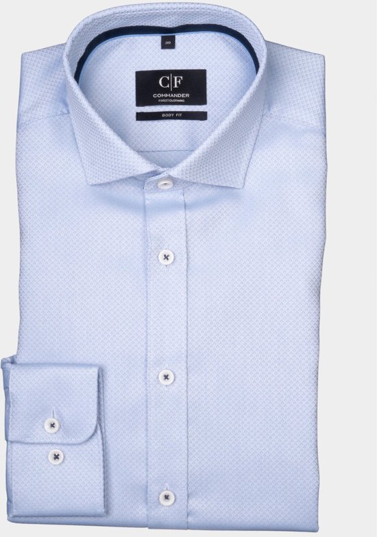 Commander Chemise Business Manches Longues Blauw City Shirt Body Fit 1/1 Bras 213011948/603