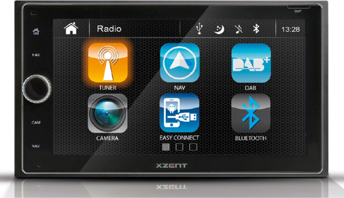 Xzent X-422 - 2-DIN Multimedia systeem, Bluetooth, DAB+, USB, Navigatie - Autoradio