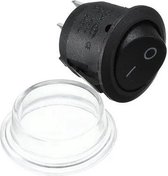 KCD1-105 Mini wipschakelaar Waterdicht - Silicone Beschermkap - Rond ⌀ 22mm On/Off - 3A/250V AC - Zwart