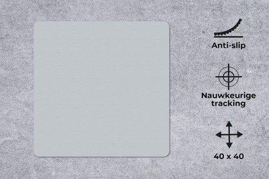 Mouse pad xxl - Tapis de souris Gaming - Grijs - Uni - Tapis de souris - Grand tapis de souris - 40x40 cm - Accessoires de bureau