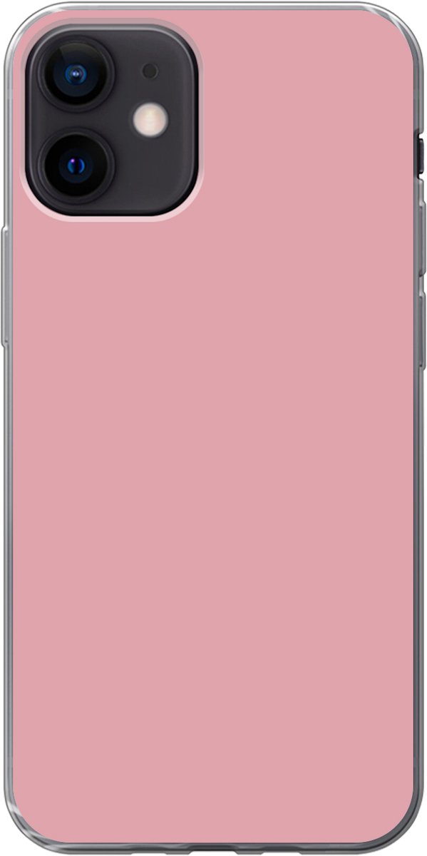 Telefoonhoesje Geschikt voor iPhone 12 hoesje - Roze - Kleuren - Interieur - Effen - Kleur - Siliconen Telefoonhoesje Telefoonhoesje