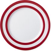 Cornishware Red - ontbijtbord - ⌀ 22cm - rood wit - gestreept - bord
