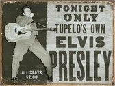 Signs-USA - Concert Sign - metaal - Elvis Presley - Tonight Only - Tupelo - 20x30 cm