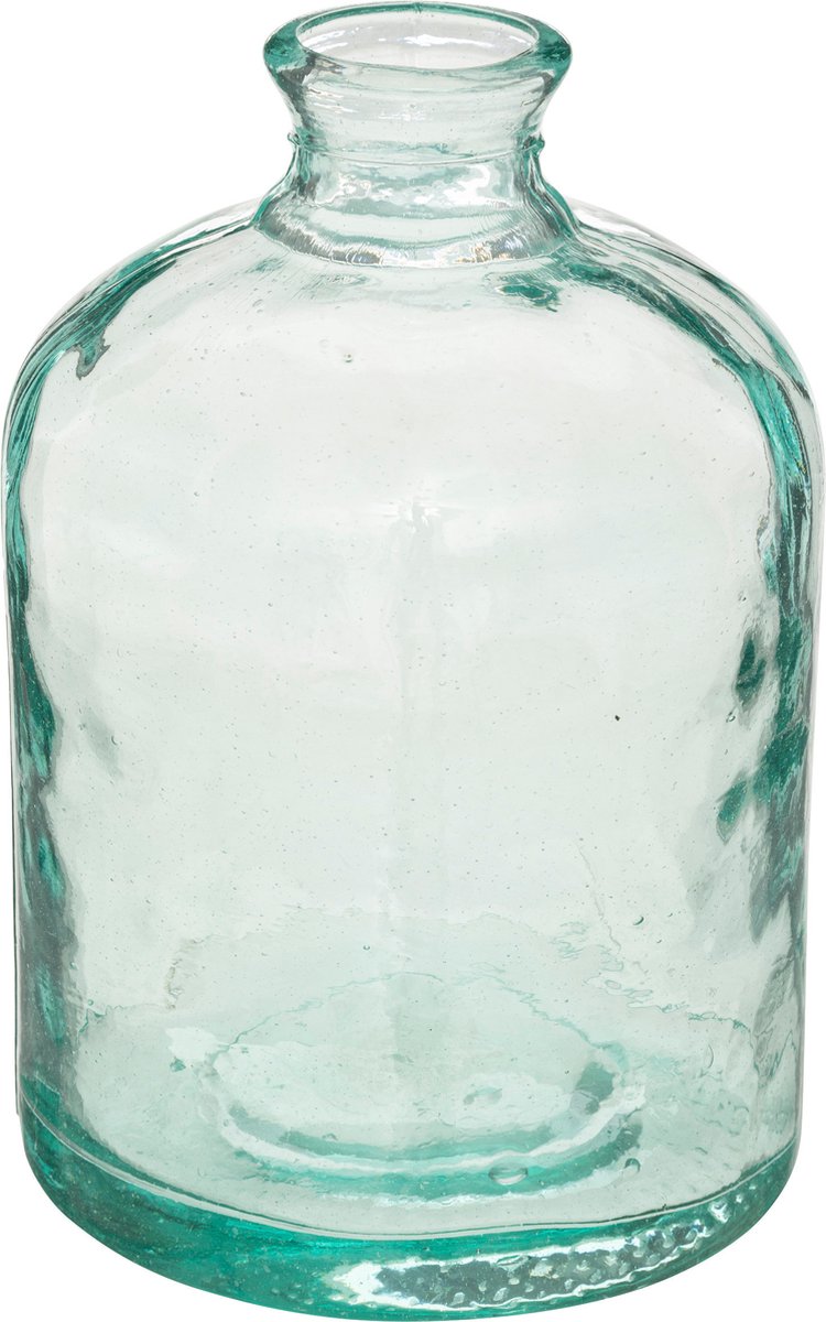 Atmosphera bloemenvaas Colmar - Apotheker Fles model - transparant - gerecycled glas - 20 x 12 cm