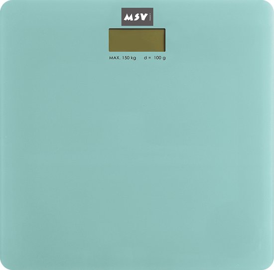 Foto: Msv personen weegschaal mintgroen glas 30 x 30 cm digitaal personenweegschalen