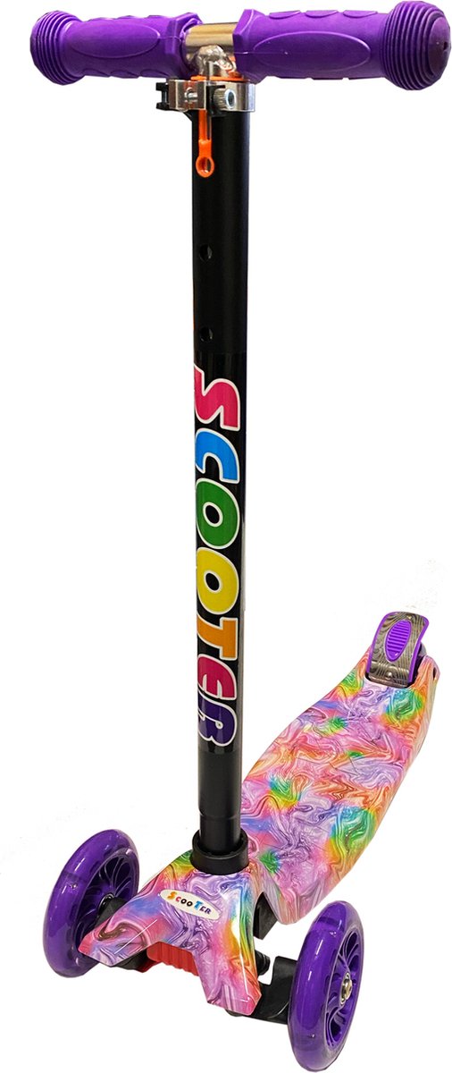 Sun Baby Scooter voor kinderen met Lichtgevende Wielen van 3 jaar, Kinderstep, Driewieler, Verstelbare Hoogtes, Children's Scooter (Roze