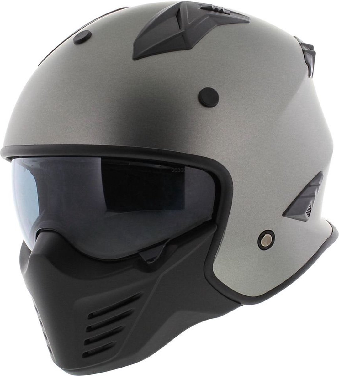 Vito Bruzano Jethelm - Motorhelm - Mat Titanium- Maat XXL