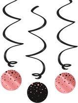 Swirl decorations rose/black - Bubbles