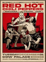 Signs-USA - Concert Sign - metaal - Red Hot Chili Peppers - Cow Palace San-Francisco - 20x30 cm