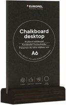 Europel krijtbord staand - tafelmodel – A6 – zwart - hout