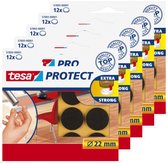 Tesa protect vilt bruin - rond - zelfklevend - beschermend - 22 mm - 5 x 12 stuks