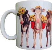 Bedrukte Beker - Koeien - Cows - Boerderij - Koffie Mok - Thee Mug - Dieren - Boer - Boerin - Farmer