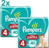 Pampers - Bébé Dry Pants - Couches Taille 4 (9-15 kg) - 80 Pièces