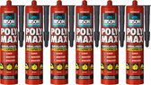 Bison poly max express - colle de montage - extra forte - anthracite - 6 x 425 grammes