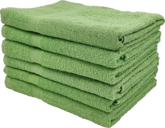 Handdoeken - Handdoekenset - Badhanddoeken - 70cm x 140cm - Set met 6 stuks - 450 gram per stuk - 100% Katoen - Groen