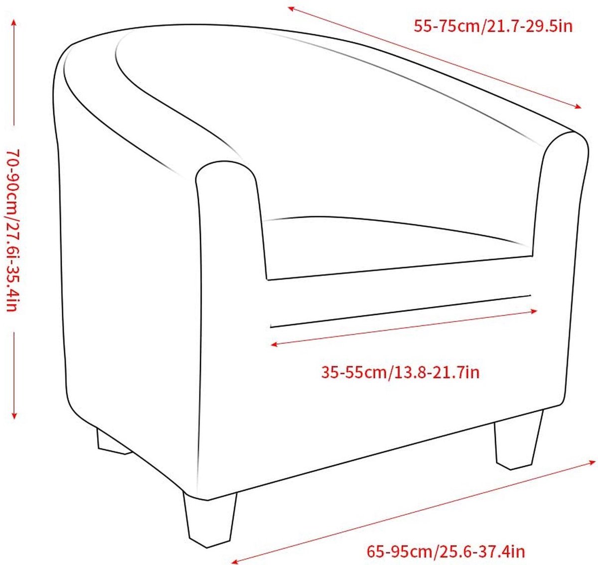 Meigeh Fauteuilhoes, fluweel, stoelbeschermer, 2 stuks, stoelhoes voor