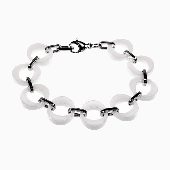 Bracelet Maillons Ronds - Céramique Witte - Acier au Titane - Bracelet Femme
