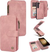 Casemania Hoesje Geschikt voor Samsung Galaxy A54 Pale Pink - 2 in 1 Magnetic Book Case met Rits