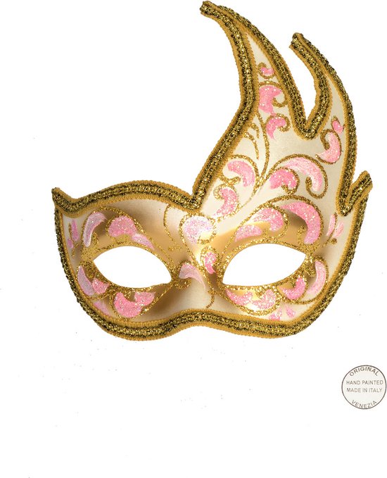 Zilverkleurig Venetiaans oogmasker met glitters - - Vegaoo