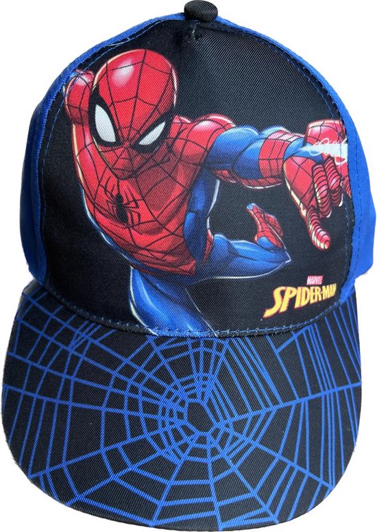 Marvel - Spider-man cap - Pet - Jongens - Junior - Textiel Blauw - Maat 52 cm