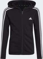 adidas Sportswear Essentials 3-Stripes Ritshoodie - Kinderen - Zwart- 164