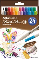 ARTLINE Supreme Brushpen - Penseelstift - Doos van 24 stuks - Verschillende kleuren