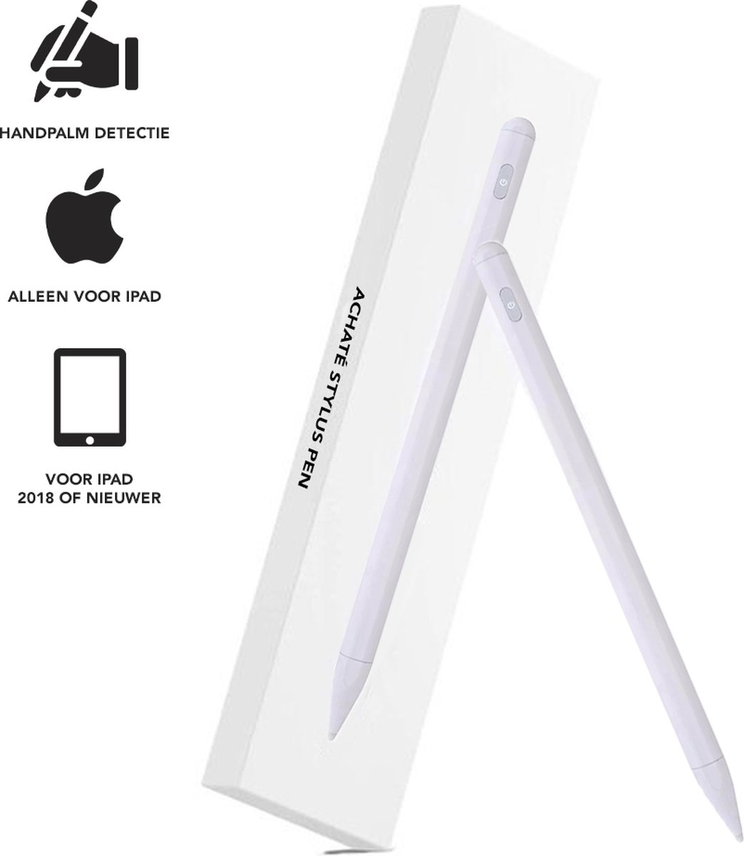 Op het randje Schandelijk ras Stylus Pen - Alternatief Apple Pencil - Met Handdetectie - Alleen voor iPad  - Wit | bol.com