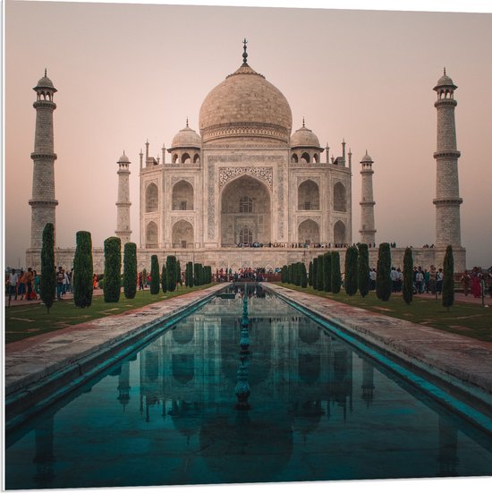 PVC Schuimplaat- Tai Mahal Moskee - India - 80x80 cm Foto op PVC Schuimplaat