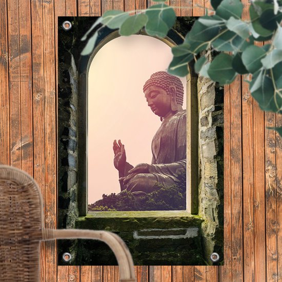 Tuinposter Doorkijk Tian Tan Boeddha