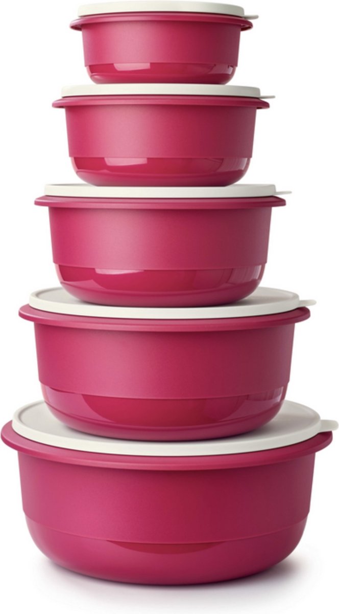 Tupperware Lot de 2 bols thermo-duo C132 - 2,5 l - Gris et blanc - Cuillère de service C134